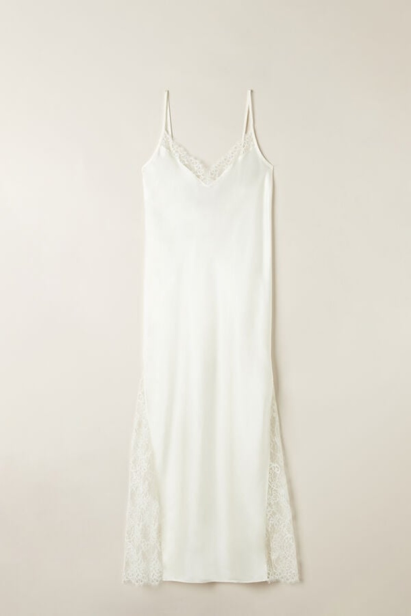 Intimissimi Eternal Love Silk Long Slip Wit | TBEPQ37085