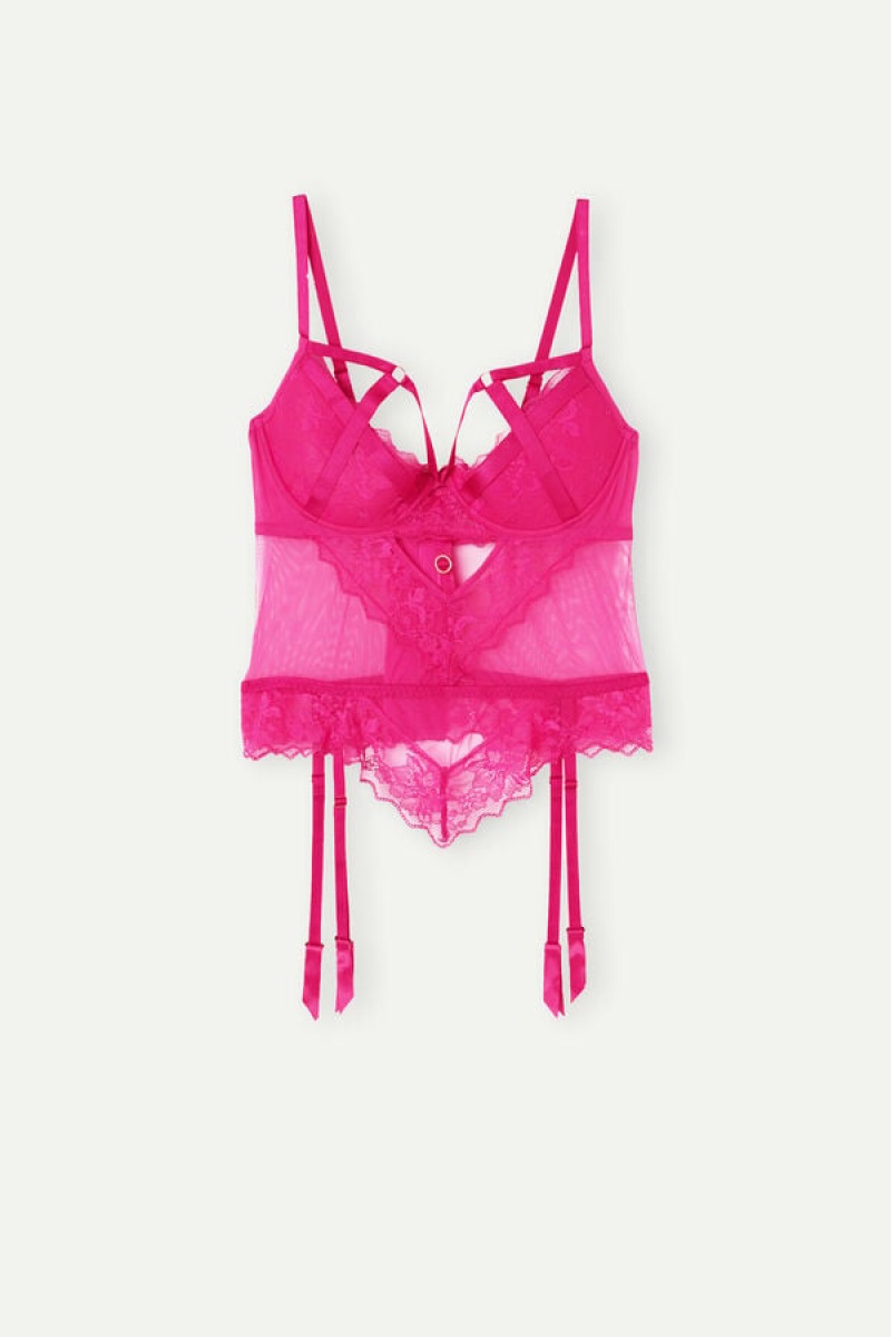 Intimissimi Fearless Femininity Guipure Demi-Cup Bra Roze | MBEHR85818