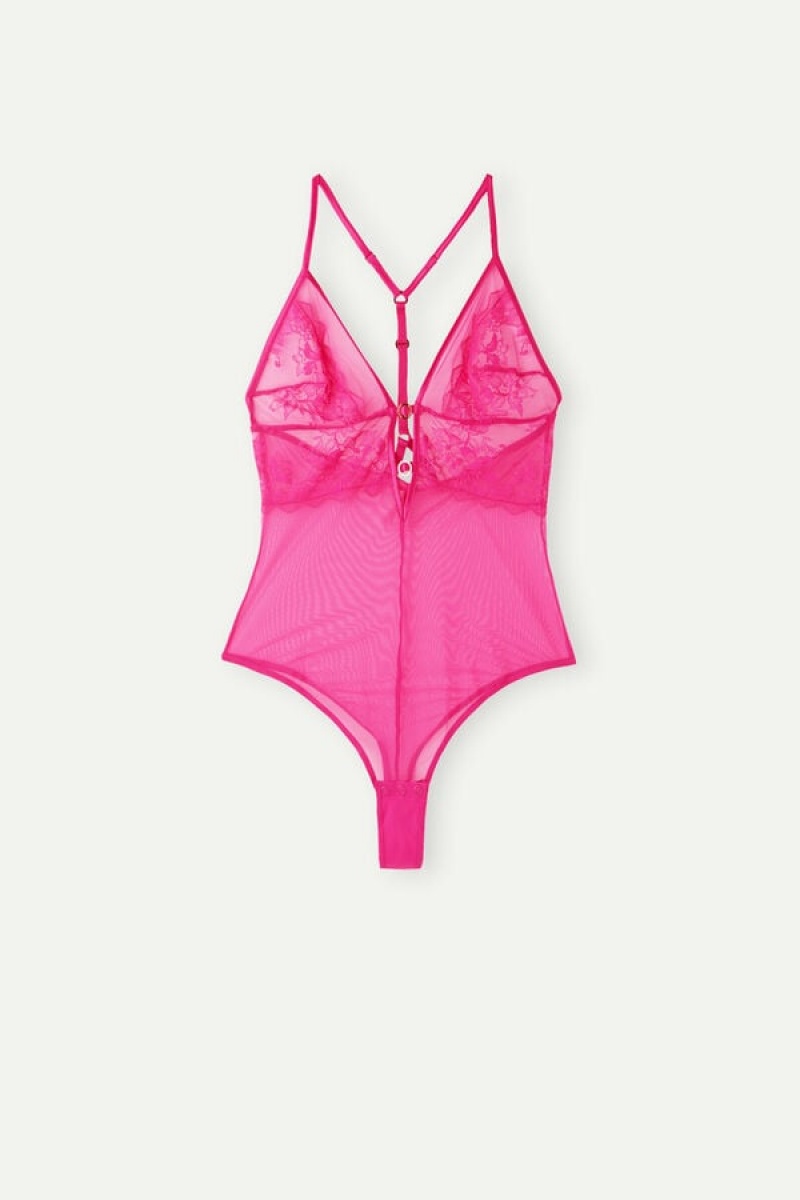 Intimissimi Fearless Femininity Tulle and Kanten Bodysuit Roze | BEEGJ71735