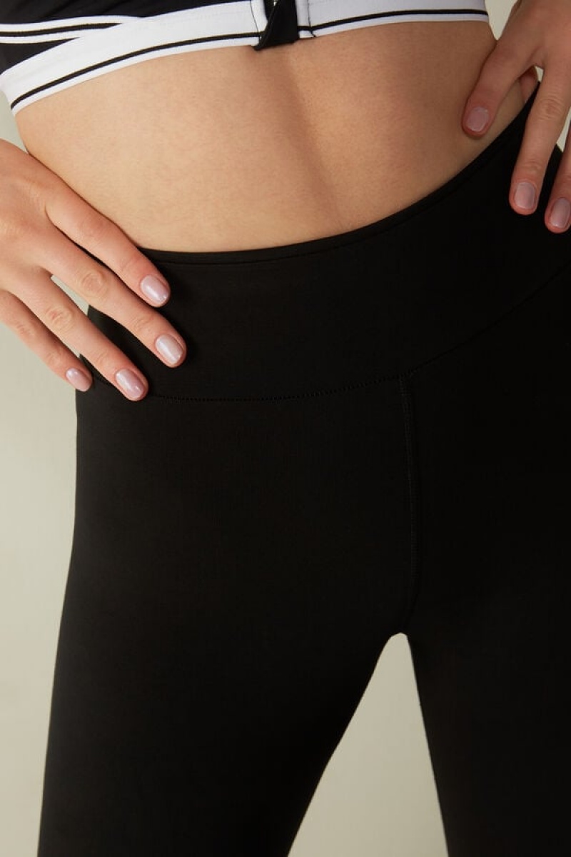 Intimissimi In Action Leggings in Organic Stretch Katoenen Zwart | BENZX78063