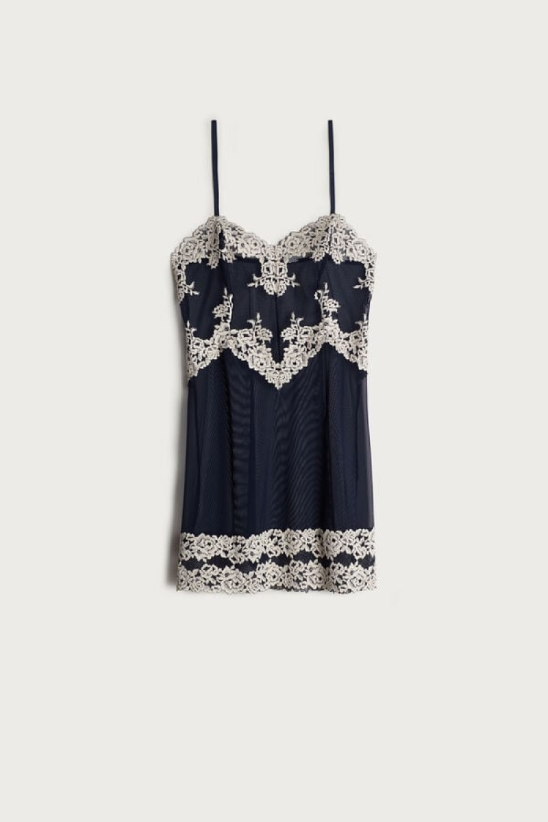 Intimissimi Pretty Flowers Babydoll Blauw | FBEUI85779