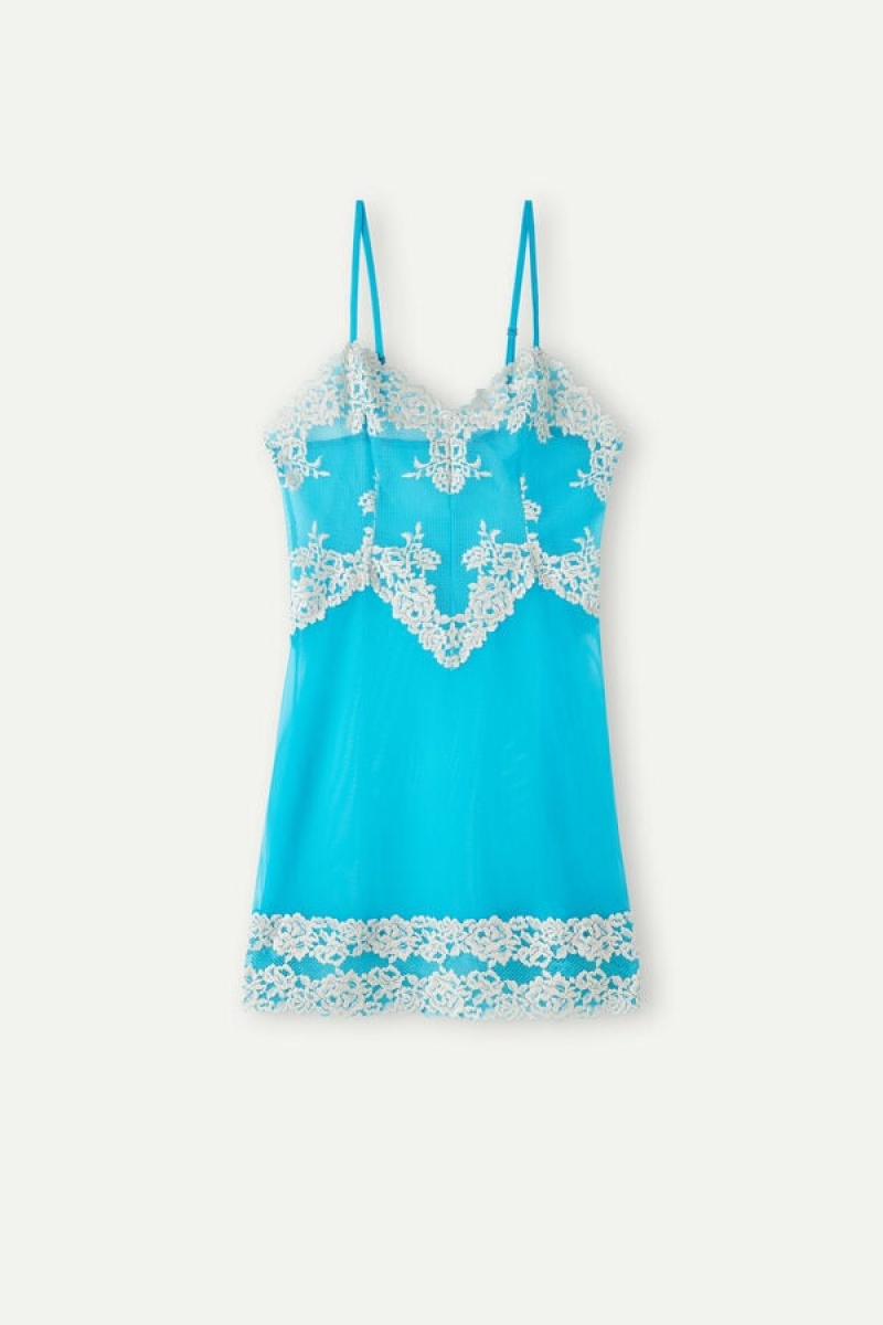 Intimissimi Pretty Flowers Babydoll Blauw | BEJKU83538