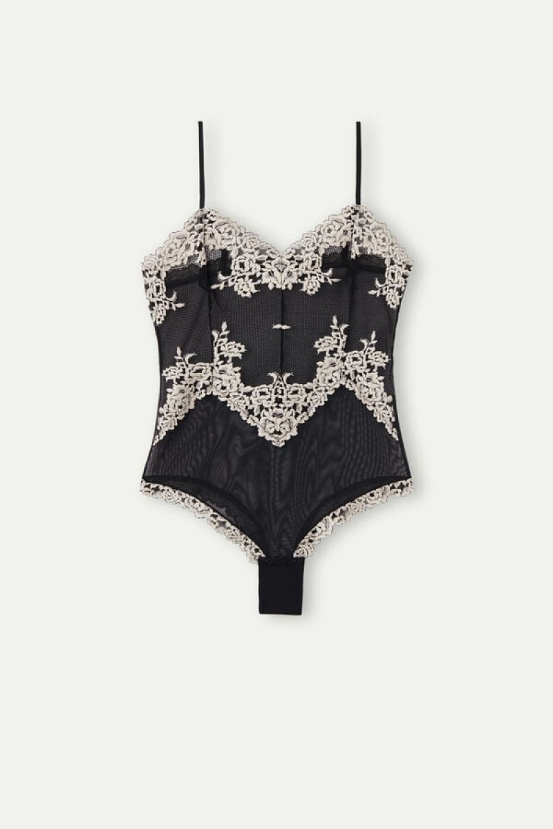 Intimissimi Pretty Flowers Tulle and Kanten Bodysuit Gekleurd | SBEVO32802