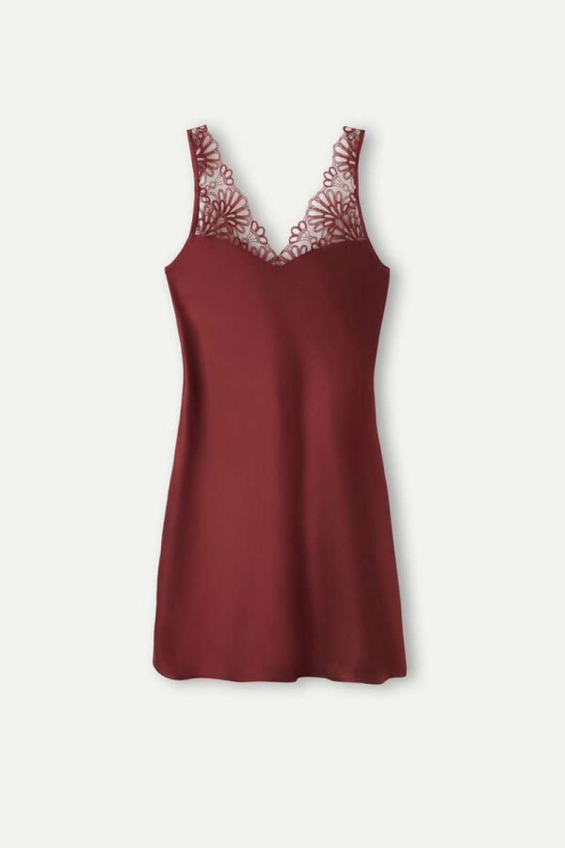 Intimissimi Romantic Life Silk Chemise Rood | BEQCS95088