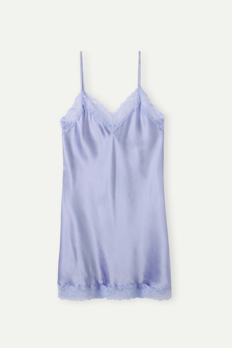 Intimissimi Silk Slip with Kanten Insert Detail Violet | BENZX59563