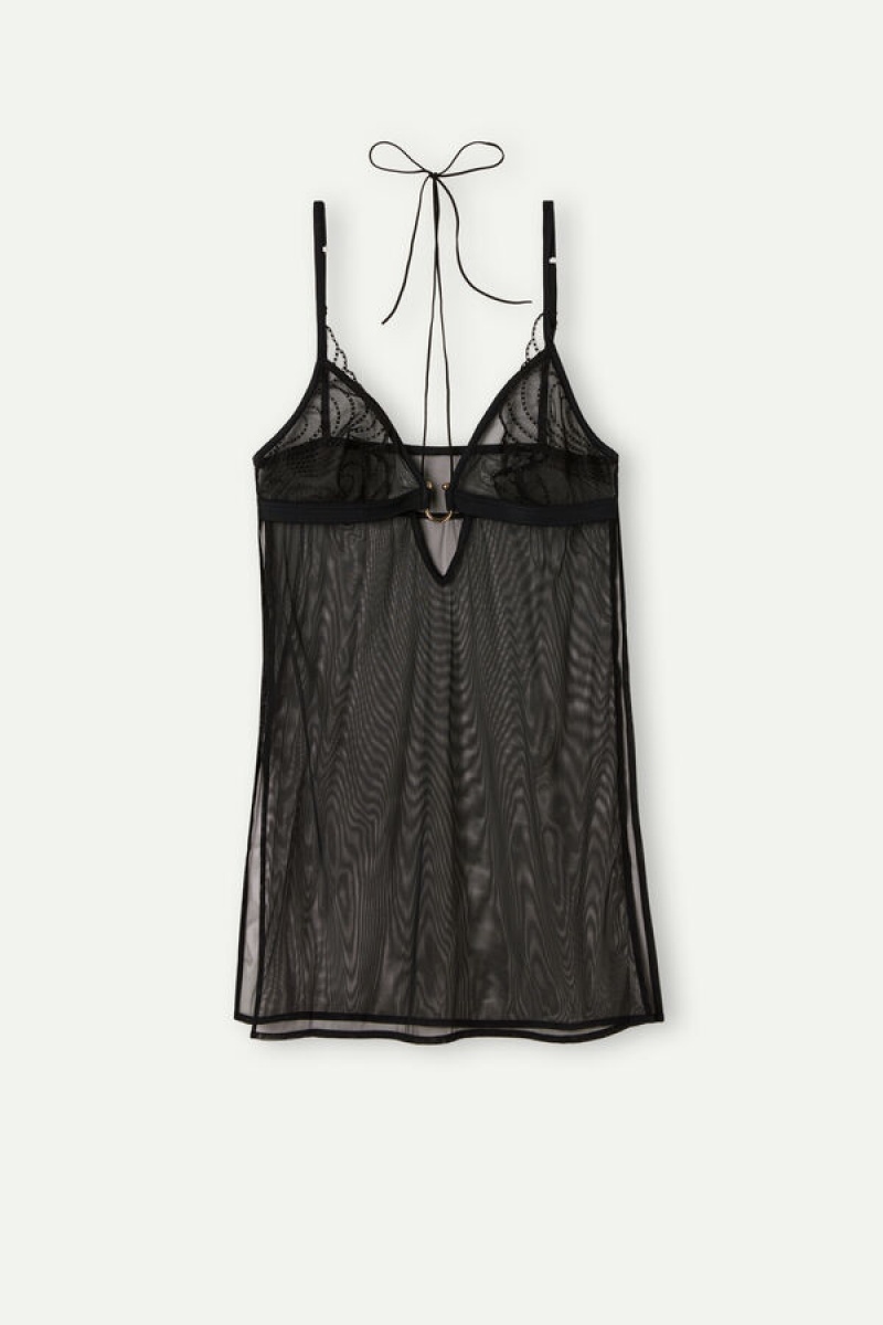 Intimissimi Steal the Show Tulle Babydoll Zwart | BEXMI89254