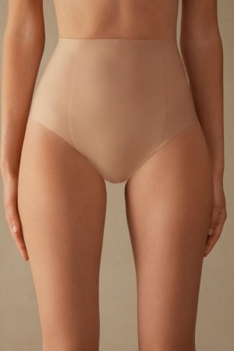 Intimissimi Raw-Cut Microfiber French Knickers Natural | TBEPQ99921