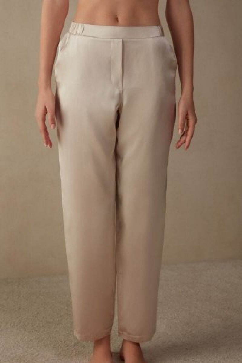 Intimissimi Rechtdoor Silk Pants Natural | TBEWZ89525