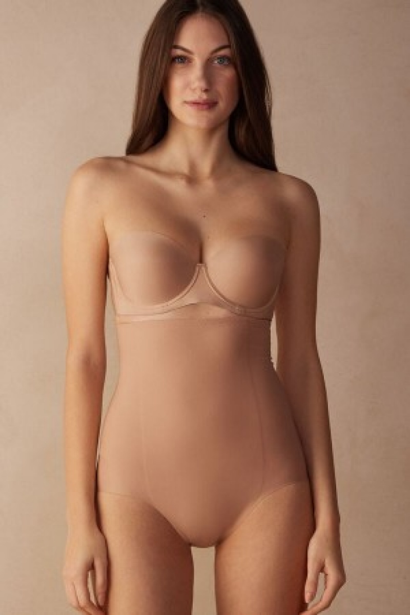 Intimissimi High Taille Shaping Hipster in Seamless Microfiber Natural | BEEAH61081