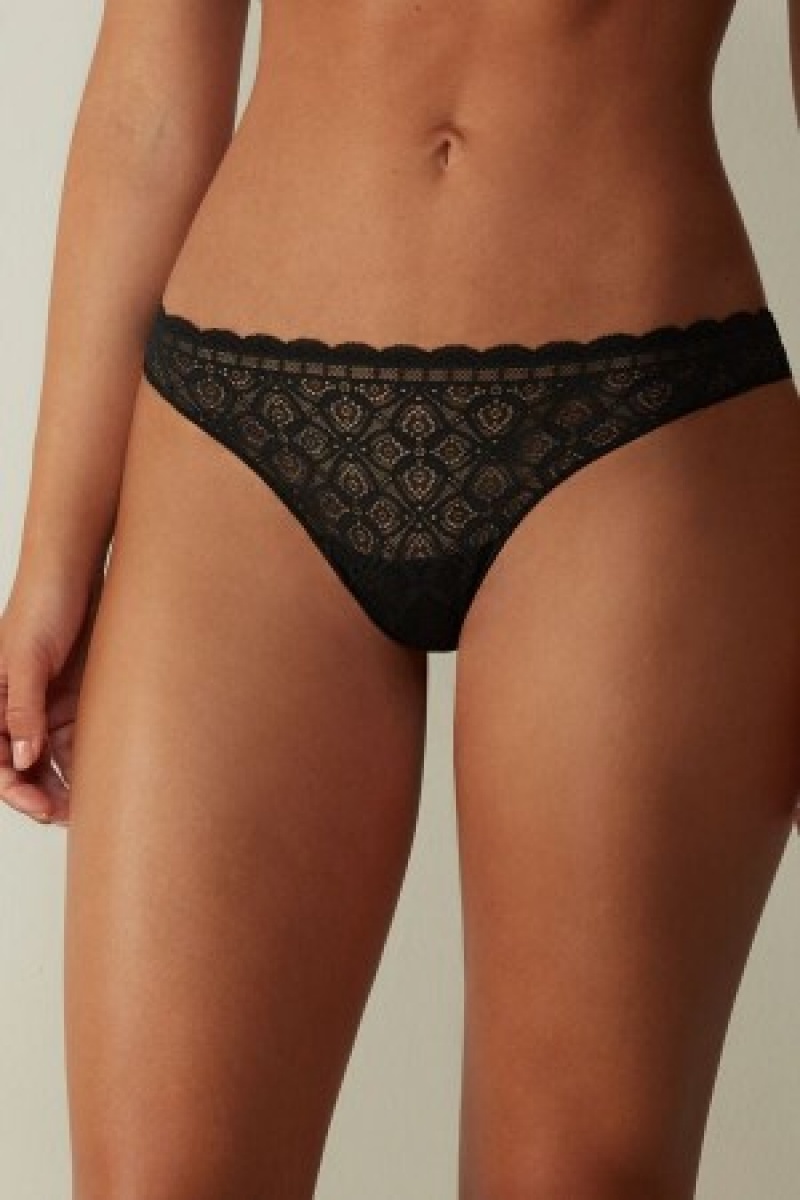 Intimissimi Kanten and Microfiber Brazilian Zwart | BBESO16392