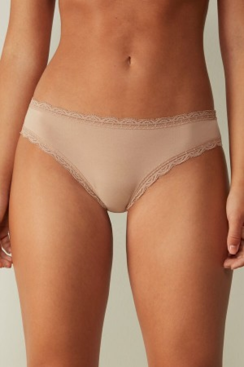 Intimissimi Katoenen and Kanten Panties Natural | ZBEMJ56812