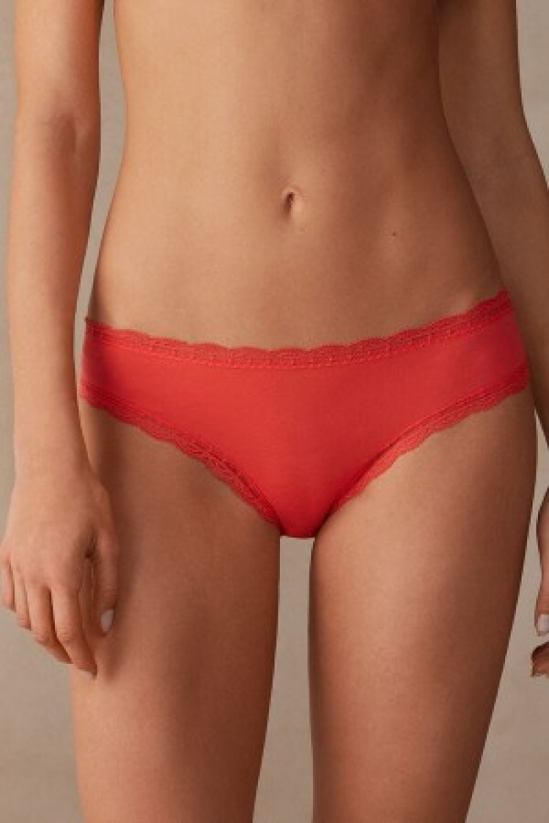 Intimissimi Katoenen and Kanten Panties Oranje | BEJKU74650