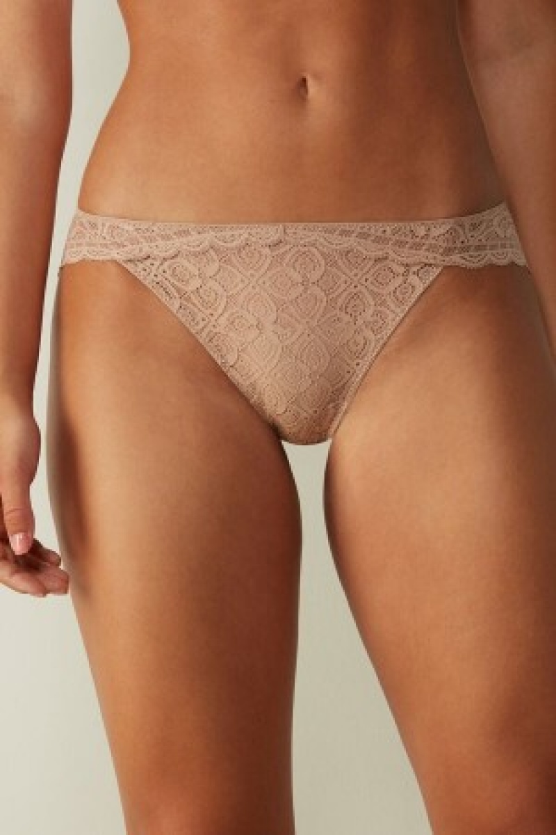 Intimissimi Low Rise Kanten Panties Natural | BEDYB93216