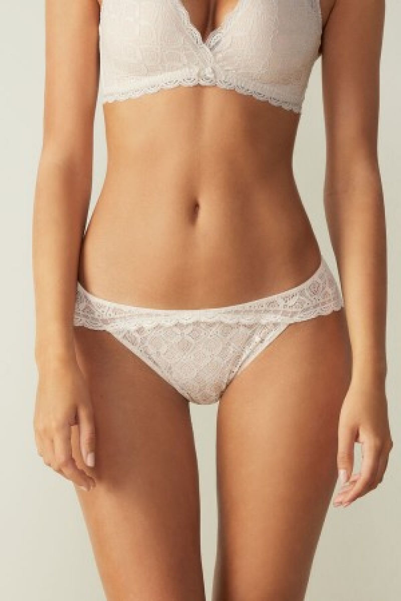 Intimissimi Low Rise Kanten Panties Natural | FBEHY81456