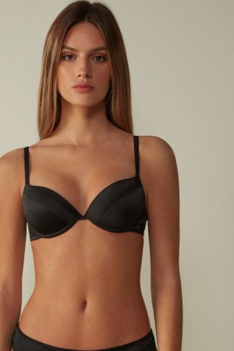 Intimissimi Bellissima Silk Push-Up Bra Zwart | SBEVO23190