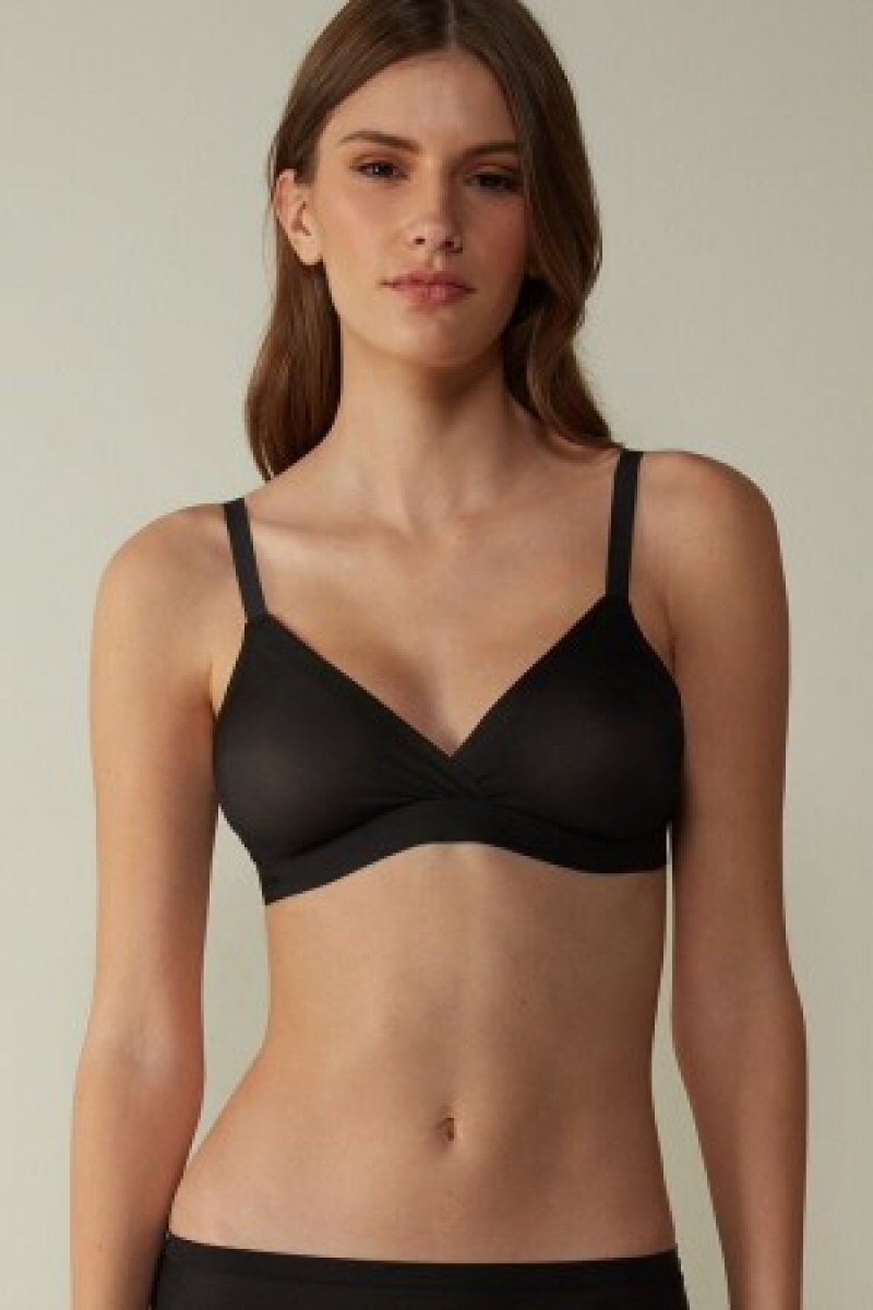 Intimissimi Emma Invisible Touch Triangle Bra Zwart | BEZDE70749