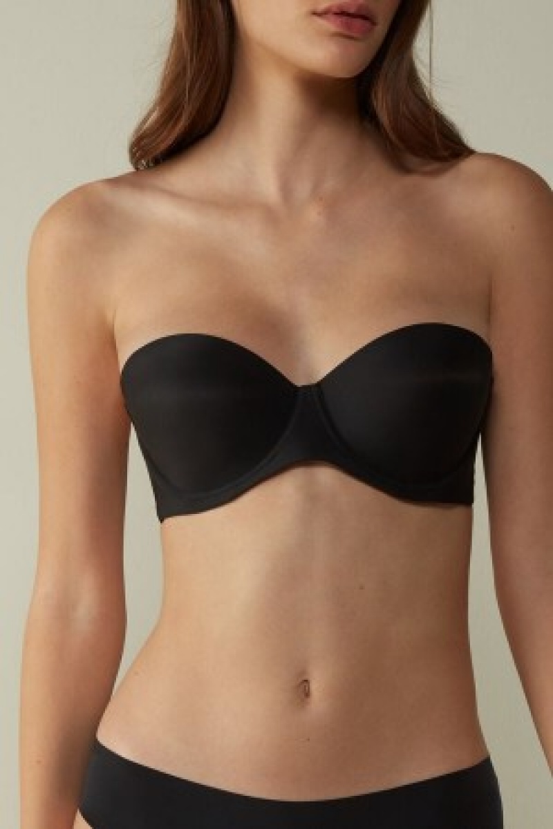 Intimissimi Giada Microfiber Bandeau Bra Zwart | BEDFL59872