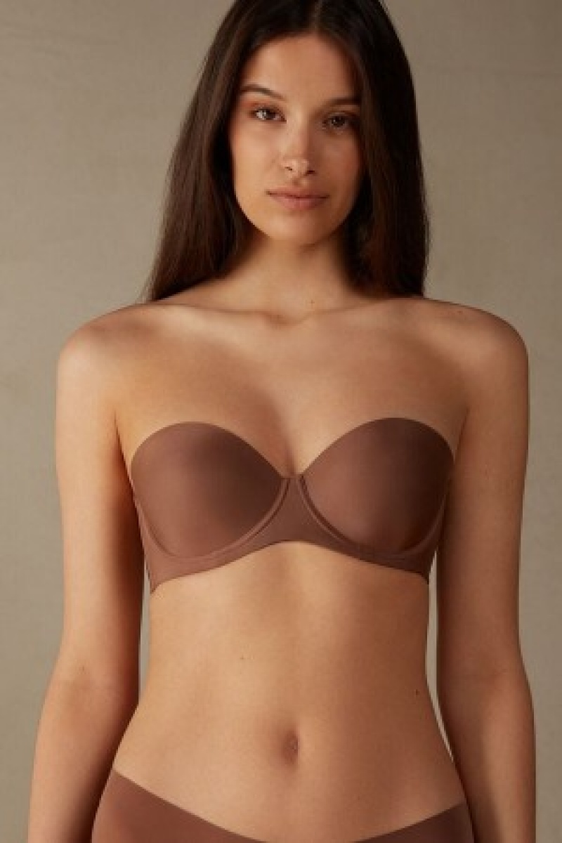 Intimissimi Giada Microfiber Bandeau Bra Natural | BENEJ38665