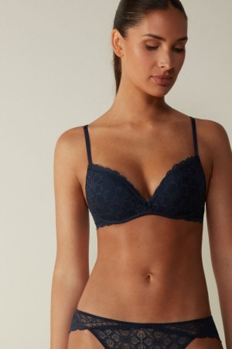 Intimissimi Gioia Super Push-Up Bra in Kanten Blauw | BENZX80639