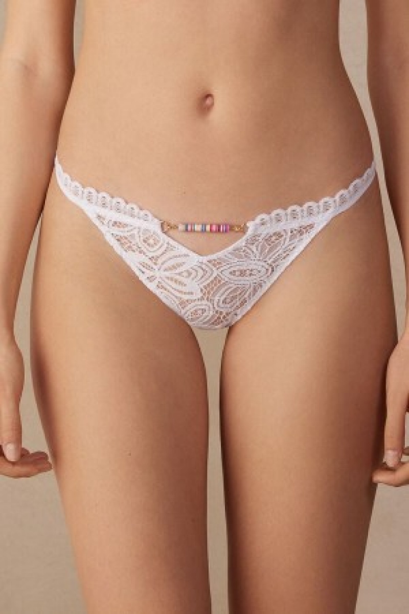 Intimissimi Hot Summer Days String Panties Wit | XBEBH29600