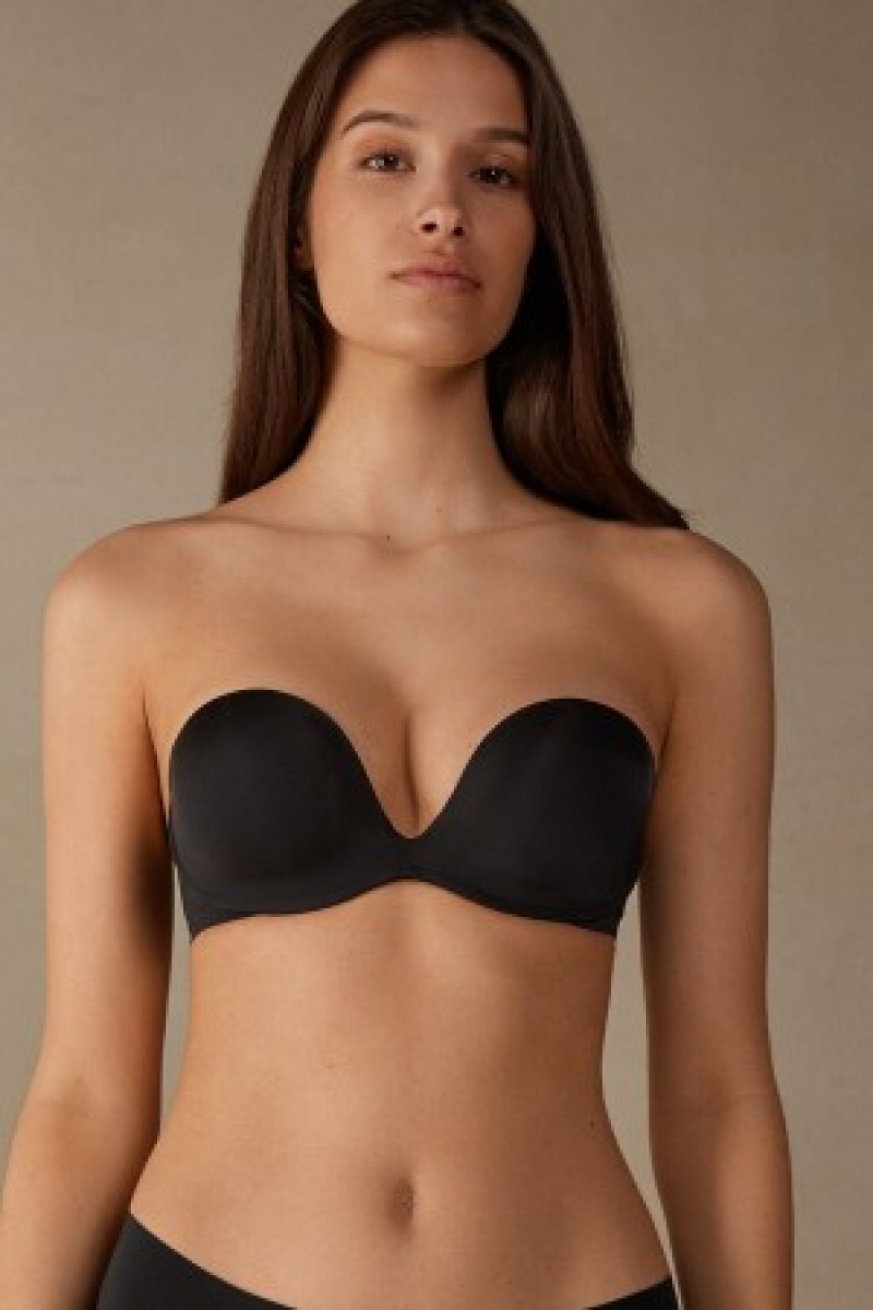 Intimissimi Monica Bandeau Bra in Ultralight Microfiber Zwart | SBEVO33701