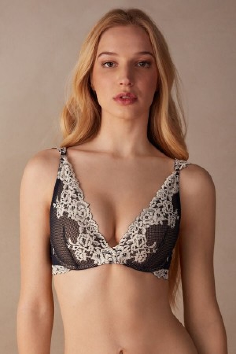 Intimissimi Pretty Flowers Giorgia Balconette Bra Blauw | BEQCS60346