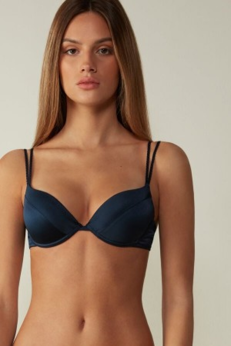 Intimissimi Bellissima Silk Push-Up Bra Blauw | LBETR24348