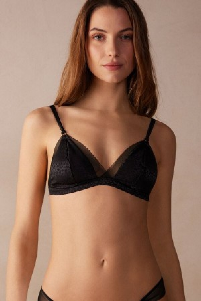 Intimissimi Cool Minimal Emma Triangle Bra Zwart | YBEGT20717