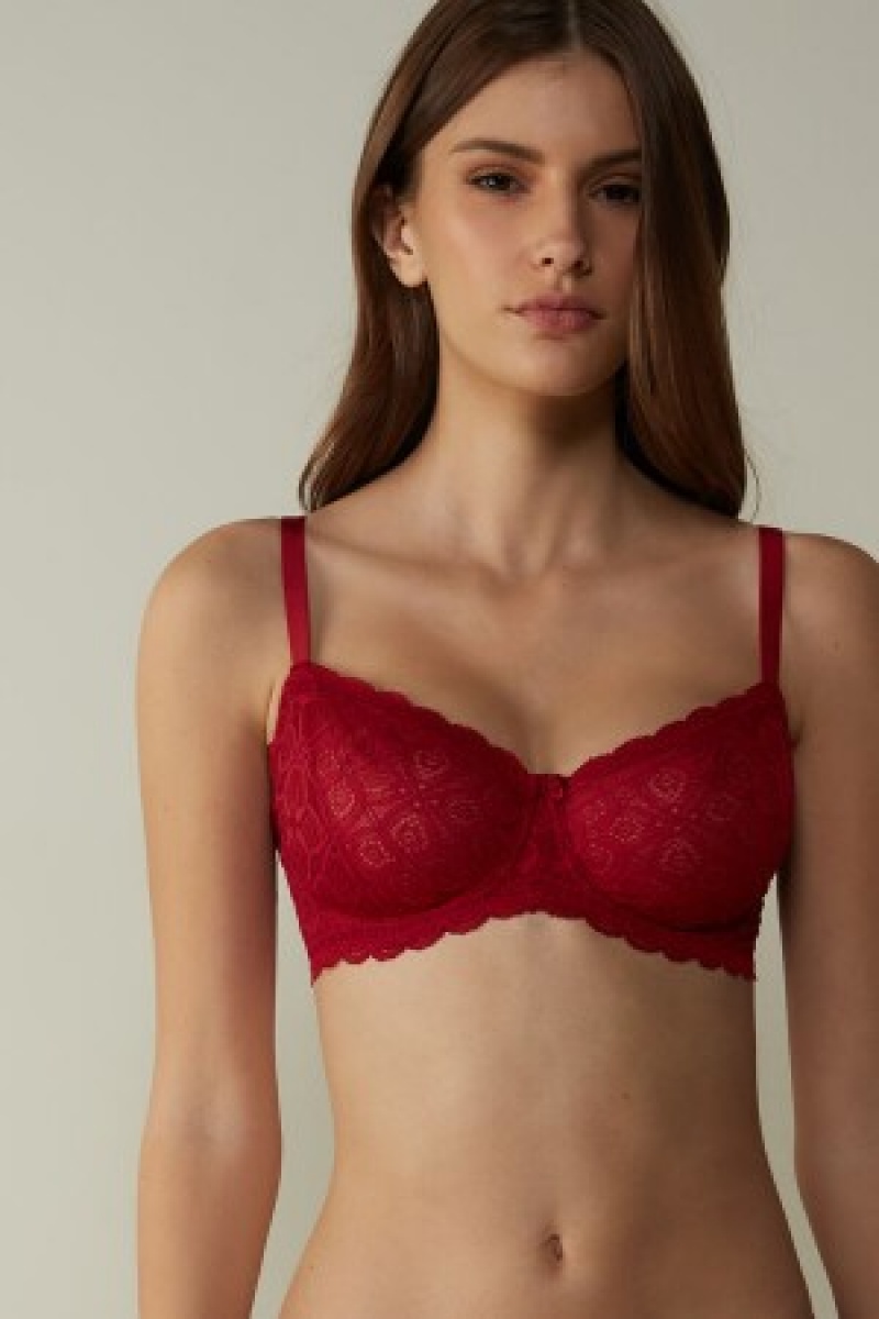 Intimissimi Daniela Balconette Bra in Kanten Rood | UBEND22992