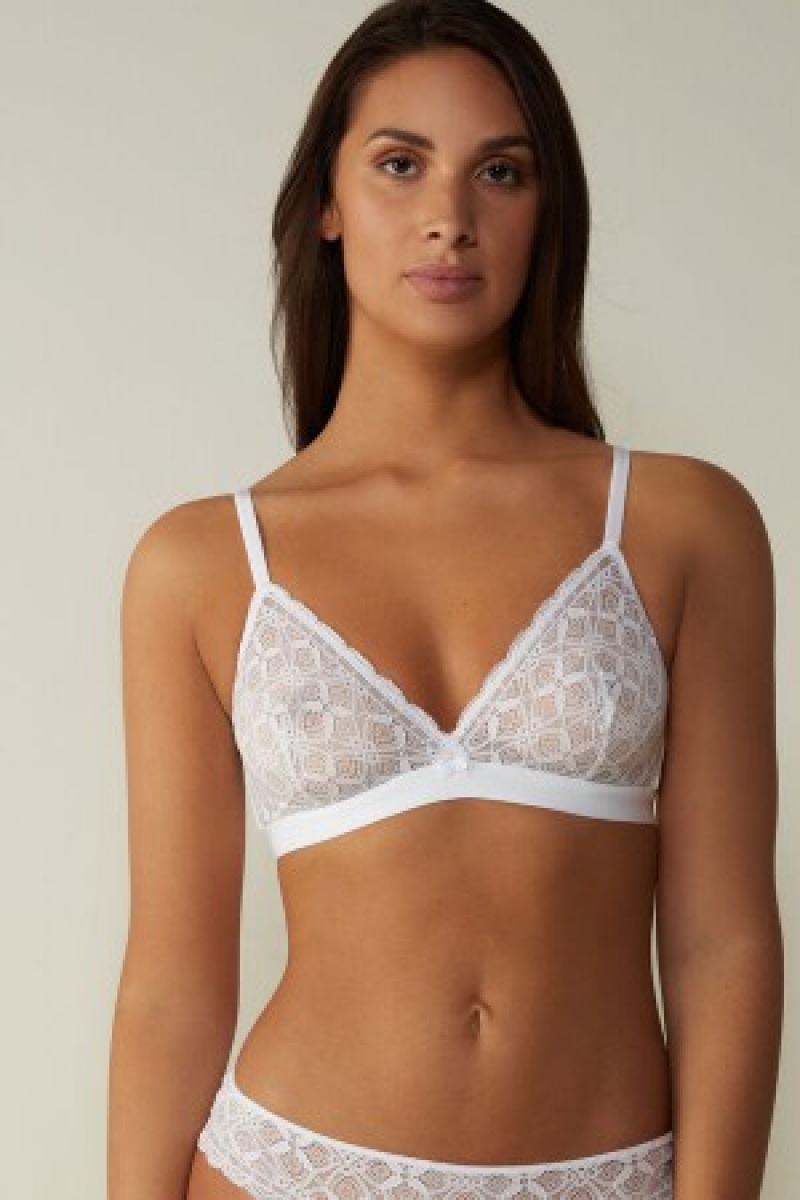 Intimissimi Emma Triangle Bra in Kanten Wit | BEQCS30414