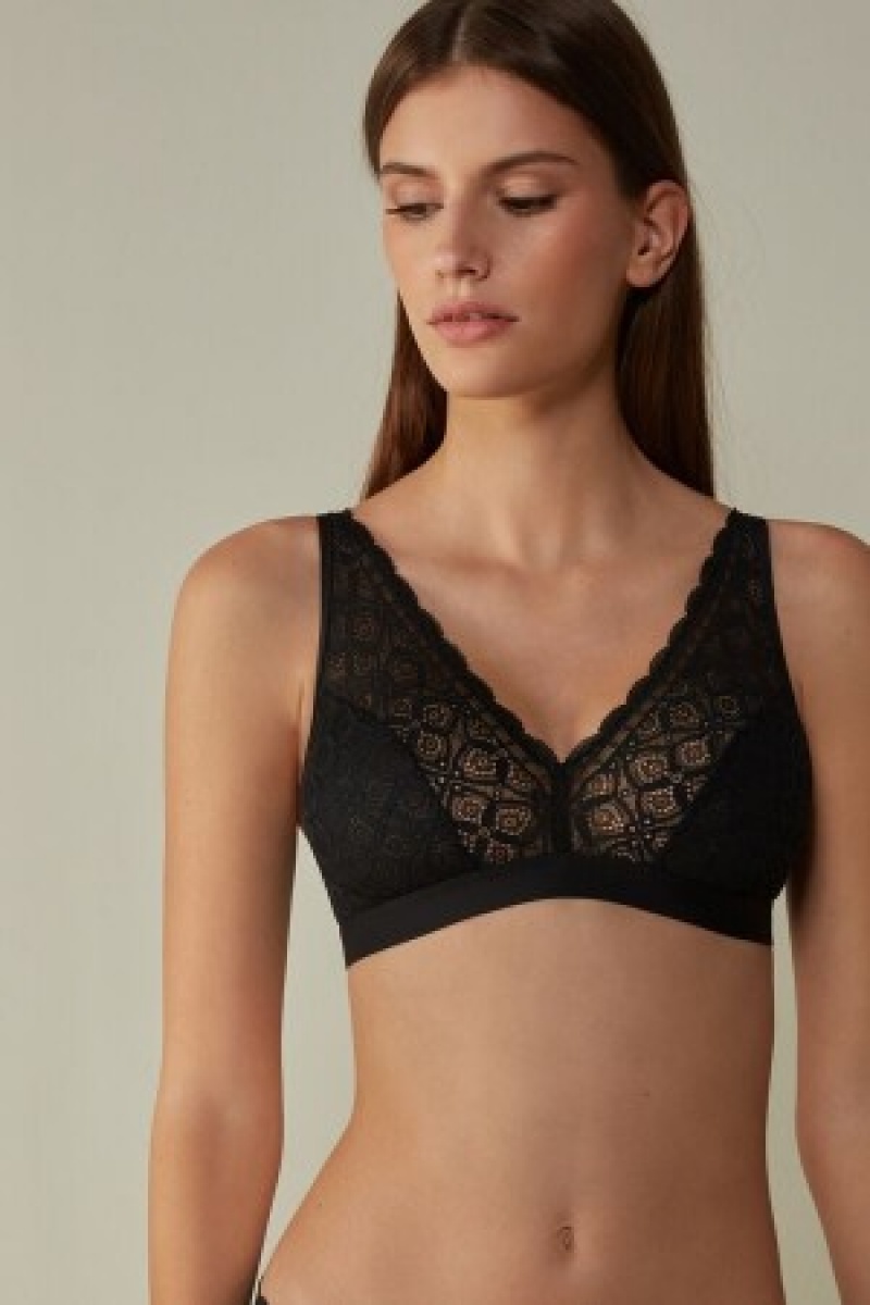 Intimissimi Lara Triangle Bra in Kanten Zwart | XBEBH87560