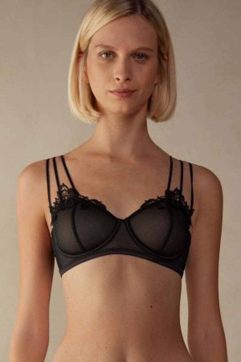 Intimissimi Layers of Lust Balconette Bra Zwart | GBEUC41487