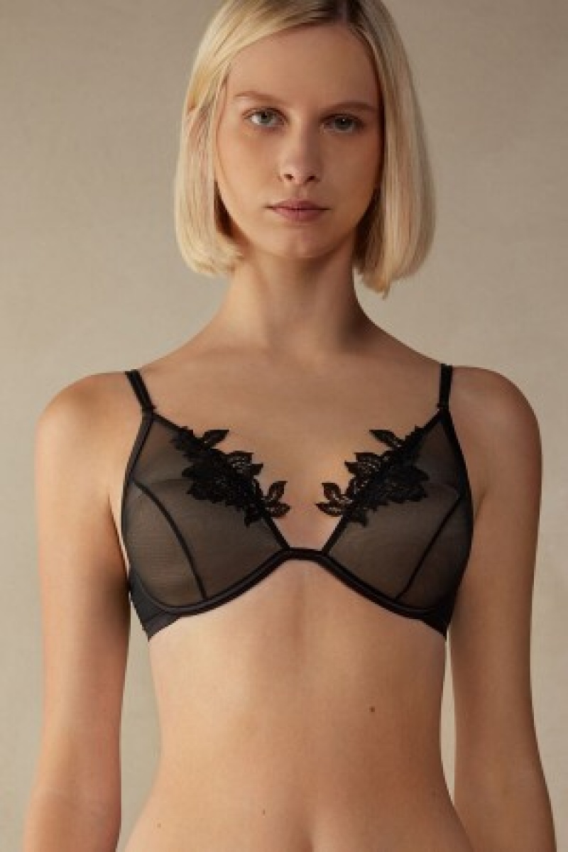 Intimissimi Layers of Lust Elena Balconette Bra Zwart | BEZPD31110