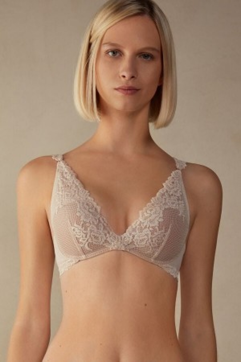 Intimissimi Pretty Flowers Giorgia Balconette Bra Natural | FBEUI24737