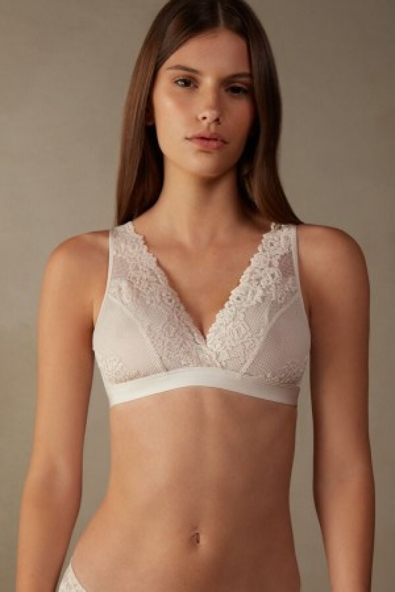 Intimissimi Pretty Flowers Lara Triangle Bra Natural | TBEWZ63155