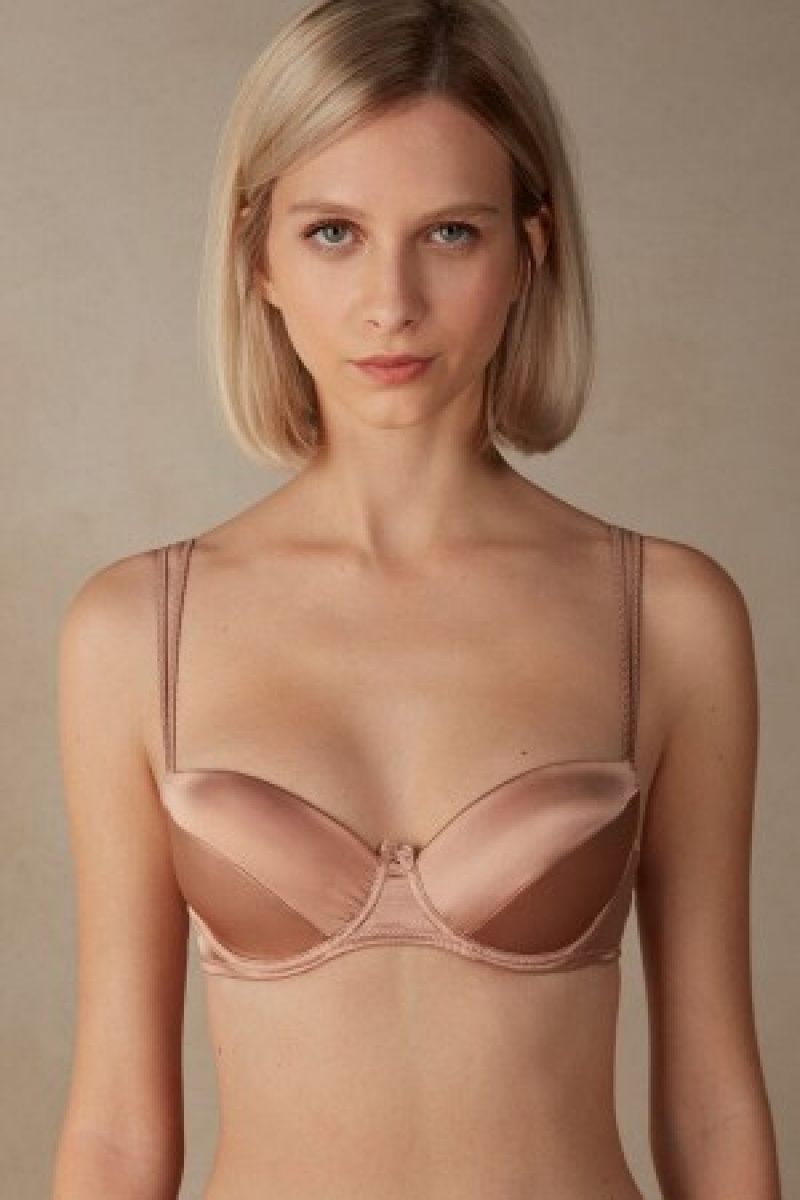 Intimissimi Sofia Balconette Bra in Silk Natural | XBEBH35180