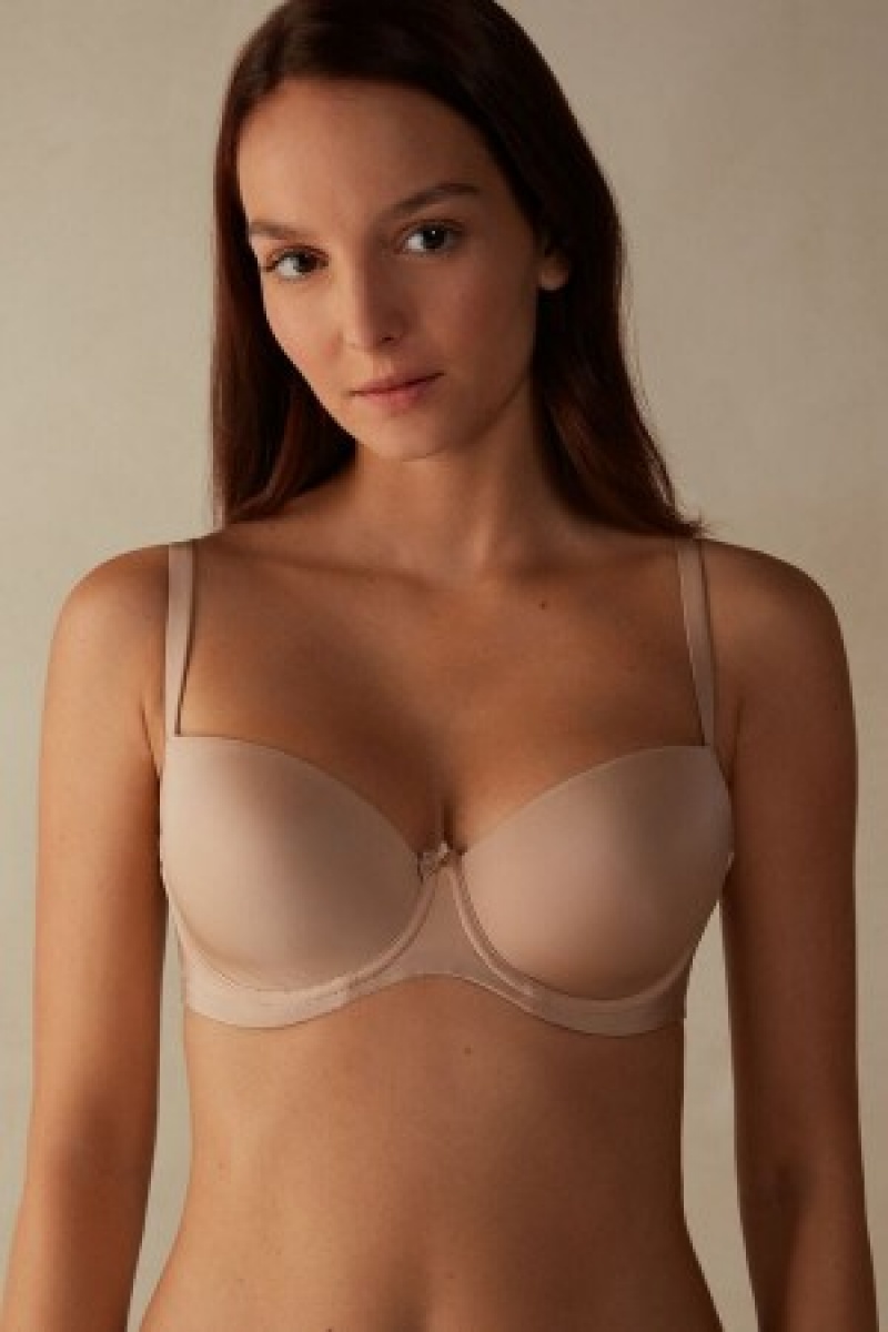 Intimissimi Sofia Balconette Bra in Ultralight Microfiber Natural | ABEWC76436