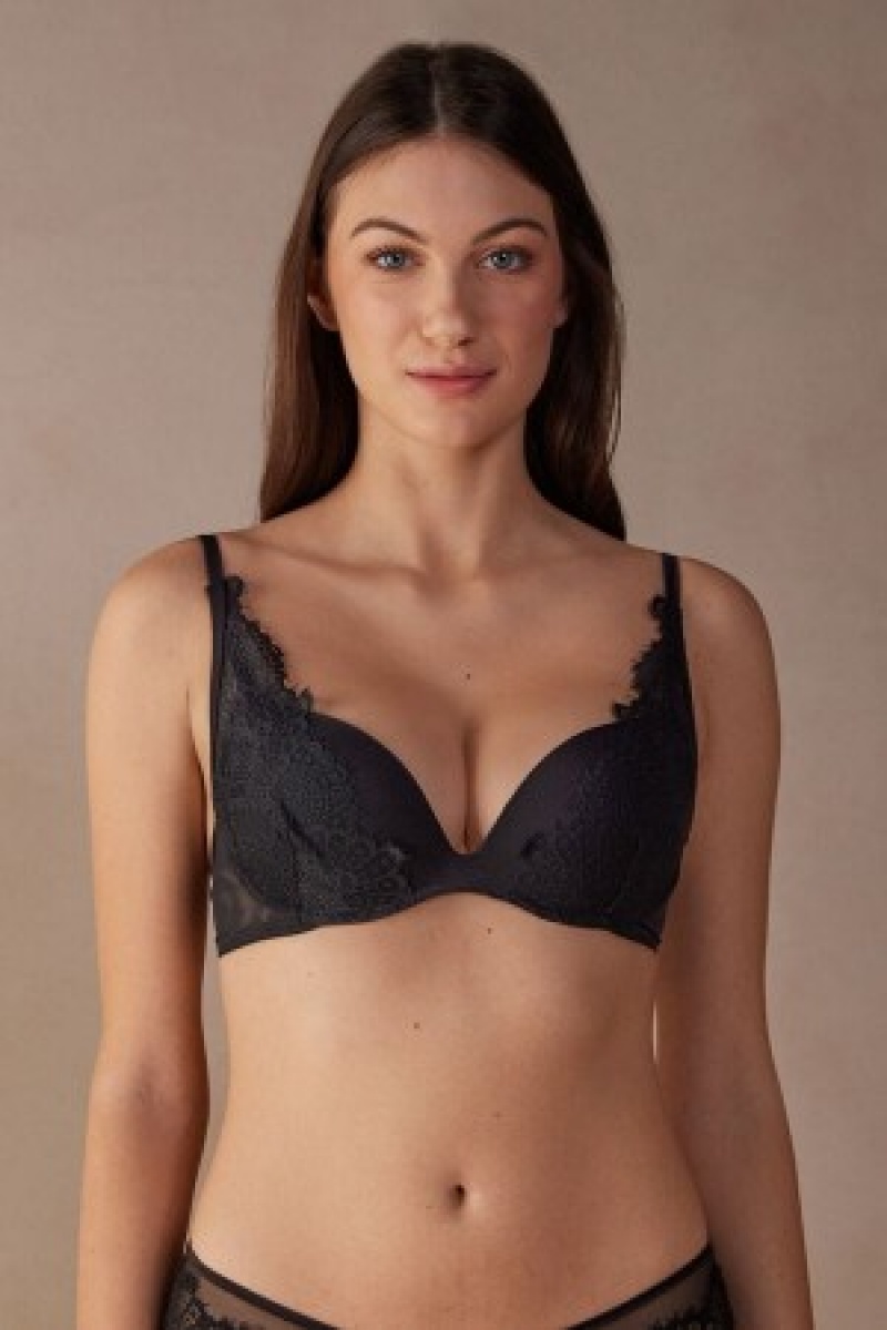 Intimissimi Stunning Beauty Gioia Super Push-up Bra Zwart | UBETG95923