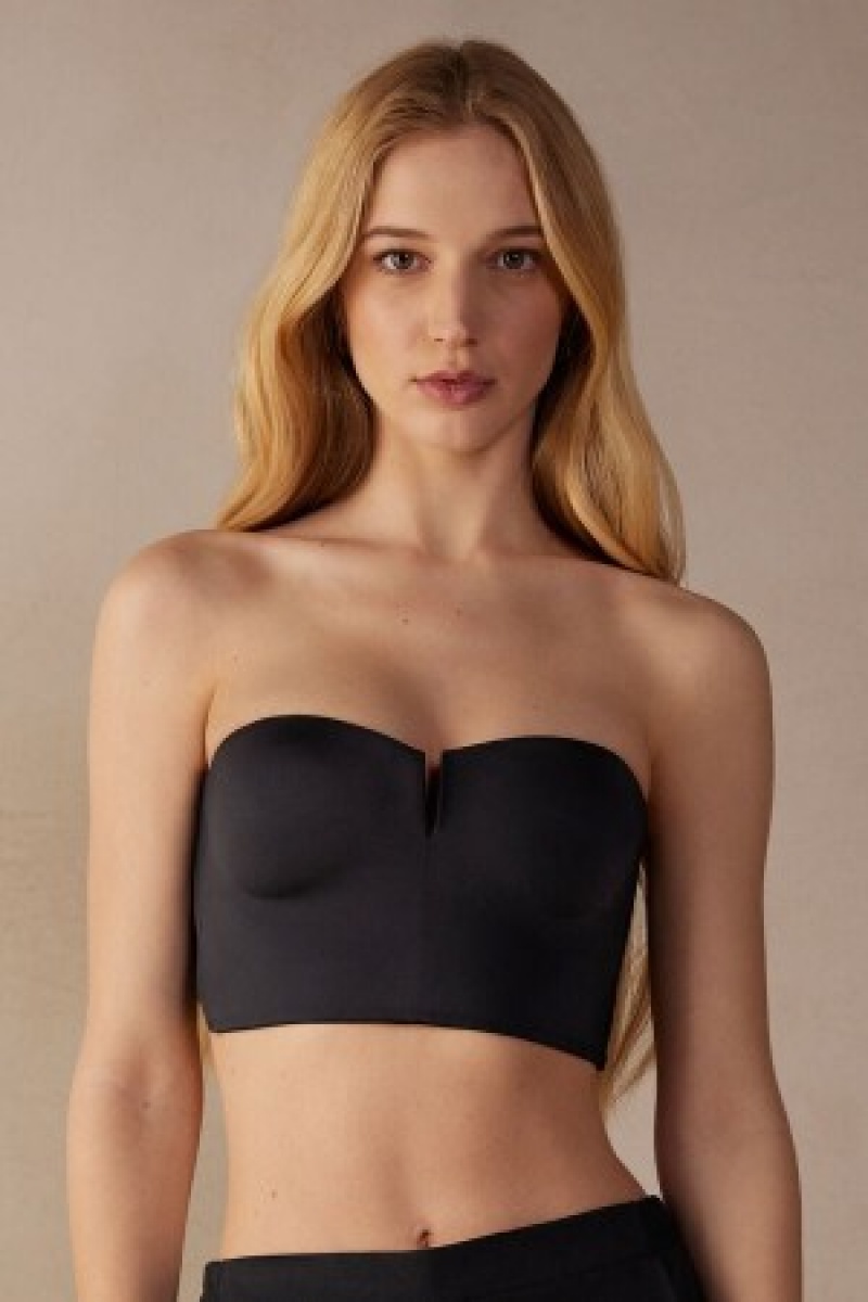 Intimissimi Bustier Bra Top in Ultralight Microfiber Zwart | BEJVR43111