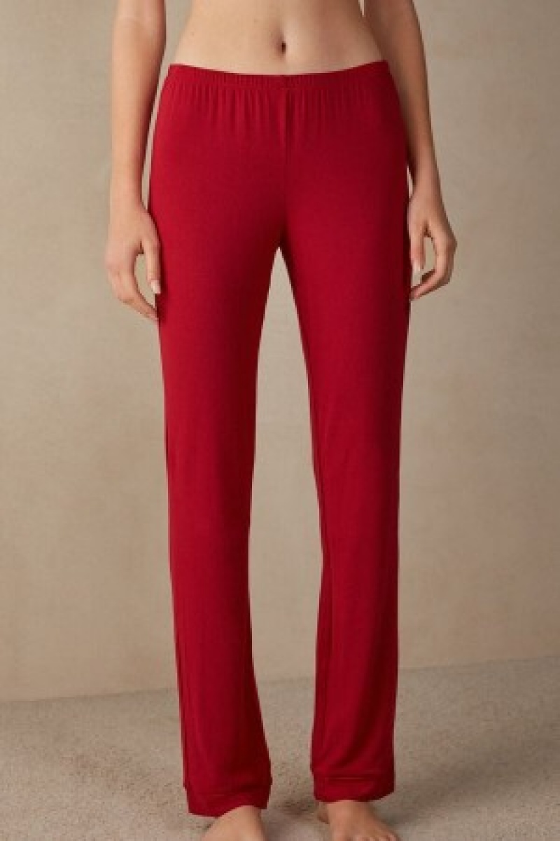 Intimissimi Long Micromodal Trousers Rood | BEXMI74909