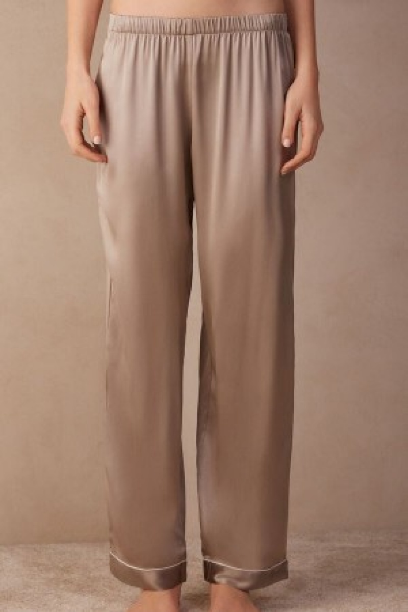 Intimissimi Silk Satin Pajama Pants Natural | EBEVG45054