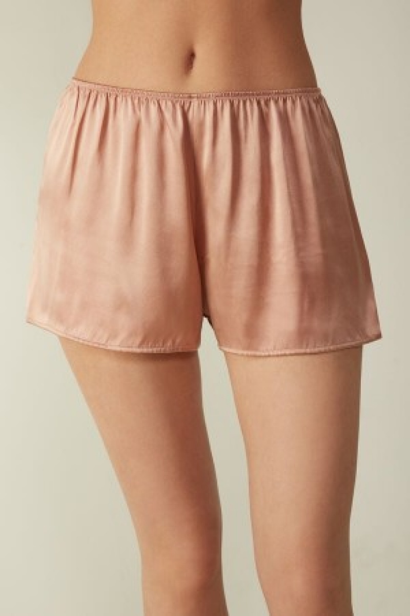 Intimissimi Smooth Silk-Satin Shorts Natural | ZBEMJ92227