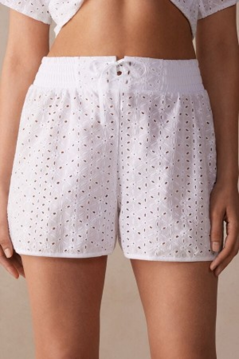 Intimissimi Hello Sunshine Sangallo Kanten Shorts Wit | ZBENQ95283