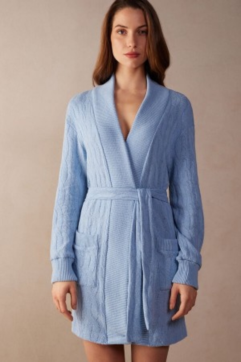 Intimissimi Lost in Fields Braided Robe Lichtblauw | UBETG64782