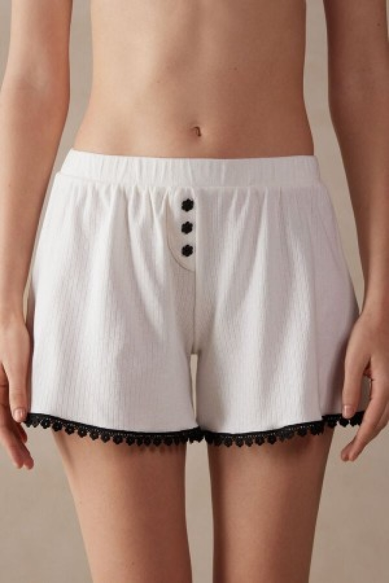 Intimissimi Pure Joy Katoenen Shorts Wit | BEQCS51016