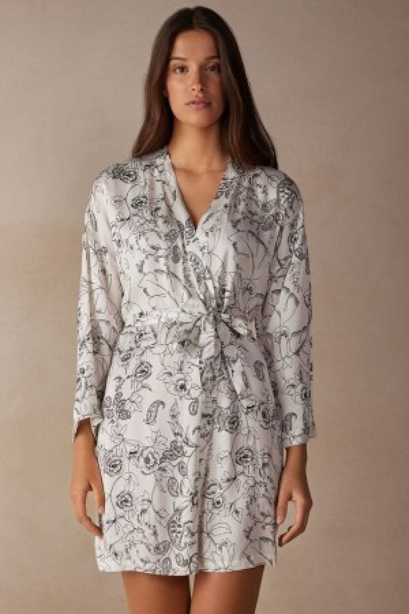 Intimissimi Pure Joy Satin Kimono Print | DBEKV76674