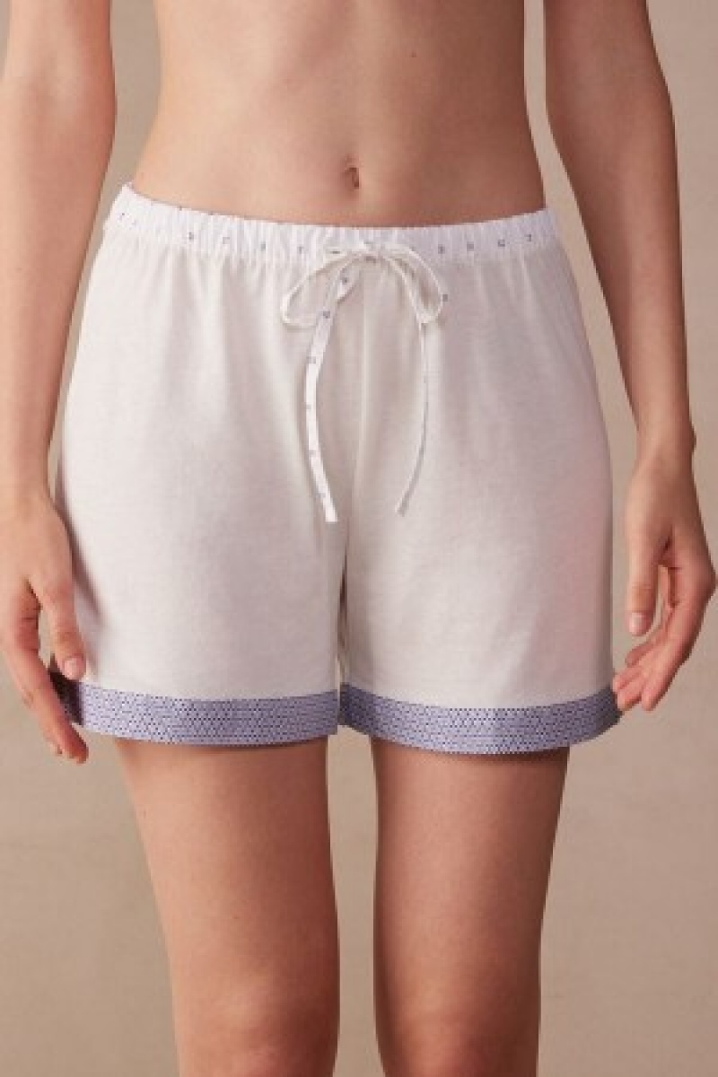 Intimissimi Santorini View Ultrafresh Supima® Katoenen Shorts Wit | FBEHY28605