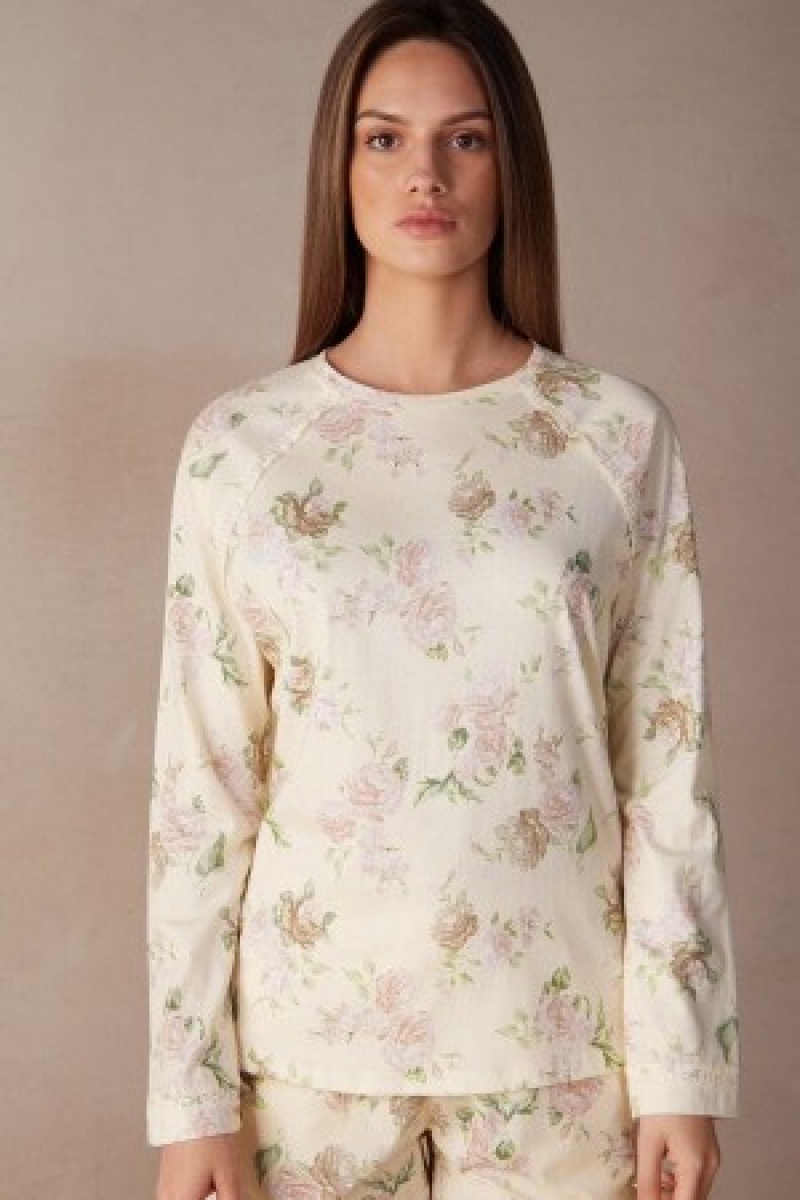 Intimissimi Scent of Roses Long Sleeve Katoenen T-shirt Print | DBEVO78576