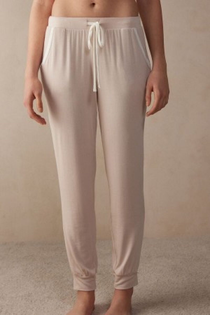 Intimissimi Simple Elegance Full Length Jogger Pants in Modal Roze | ZBENQ22361