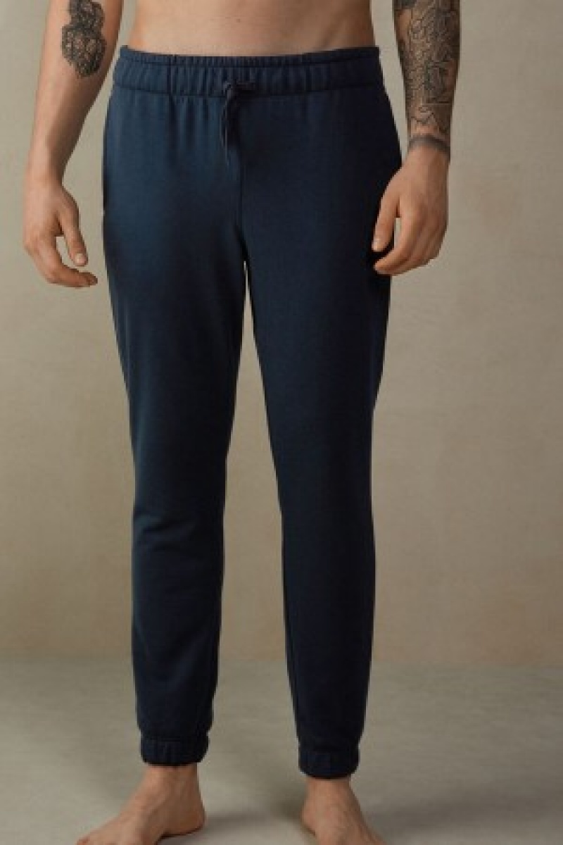 Intimissimi Full Length Lichtgewicht Sweatpants Blauw | QBEWA29057